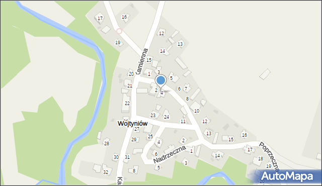 Wojtyniów, Poprzeczna, 4, mapa Wojtyniów