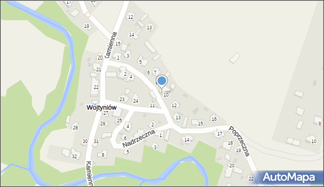 Wojtyniów, Poprzeczna, 9, mapa Wojtyniów