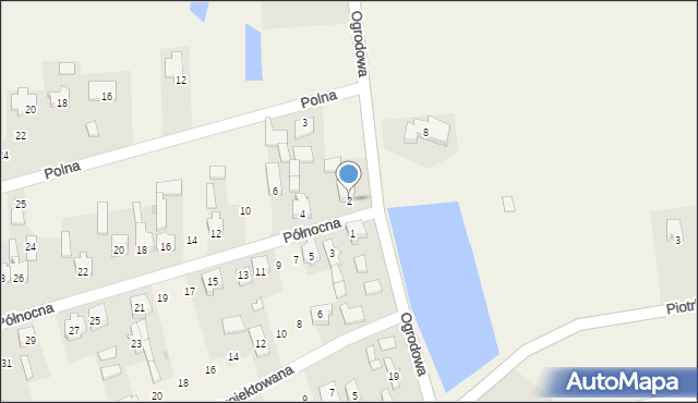 Wola Krzysztoporska, Północna, 2, mapa Wola Krzysztoporska