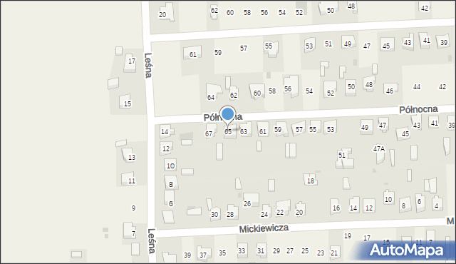 Wola Krzysztoporska, Północna, 65, mapa Wola Krzysztoporska