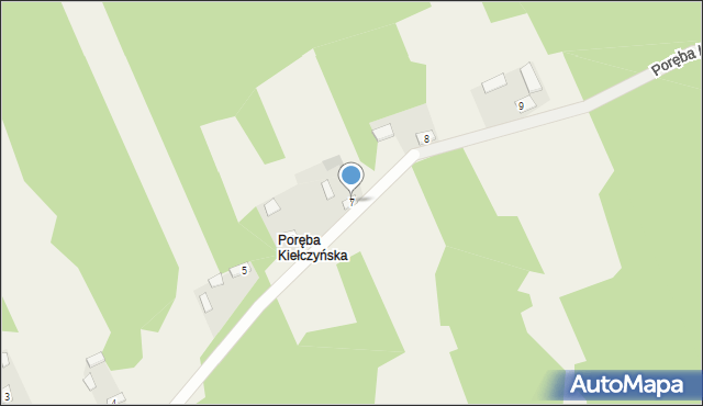 Wola Malkowska, Poręba Kiełczyńska, 7, mapa Wola Malkowska