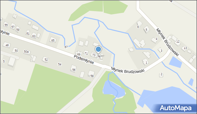 Wola Morawicka, Podemłynie, 75, mapa Wola Morawicka