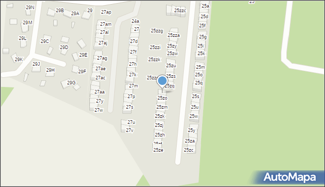 Wola Mrokowska, Postępu, 25zp, mapa Wola Mrokowska