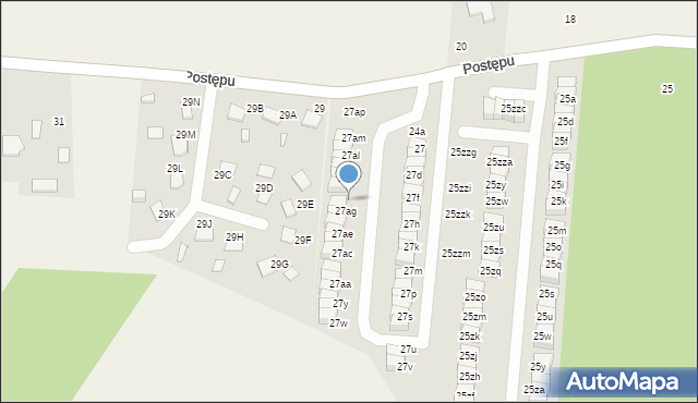 Wola Mrokowska, Postępu, 27ah, mapa Wola Mrokowska