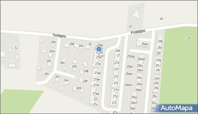 Wola Mrokowska, Postępu, 27al, mapa Wola Mrokowska