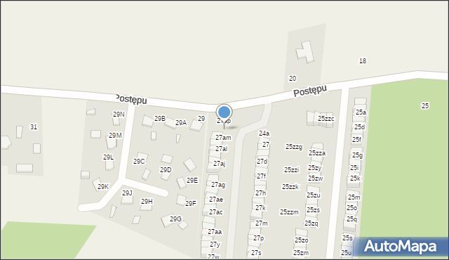 Wola Mrokowska, Postępu, 27an, mapa Wola Mrokowska