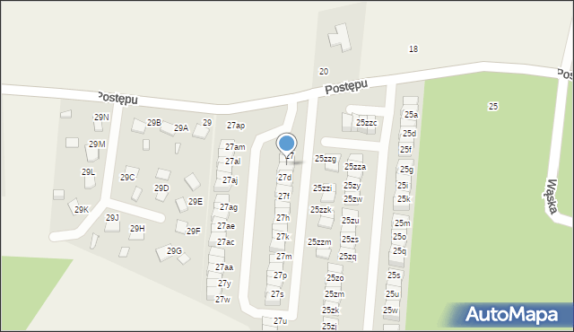 Wola Mrokowska, Postępu, 27c, mapa Wola Mrokowska