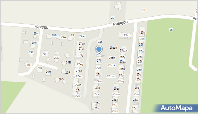 Wola Mrokowska, Postępu, 27e, mapa Wola Mrokowska