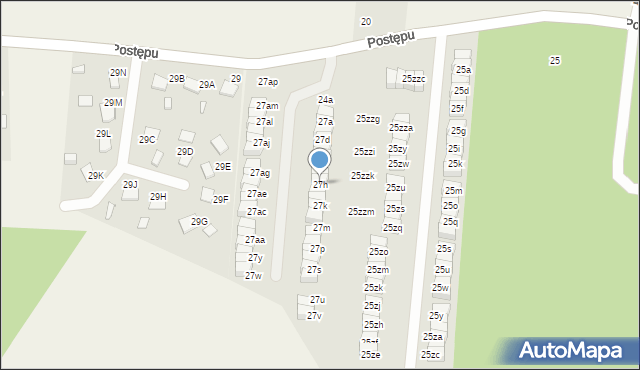 Wola Mrokowska, Postępu, 27h, mapa Wola Mrokowska