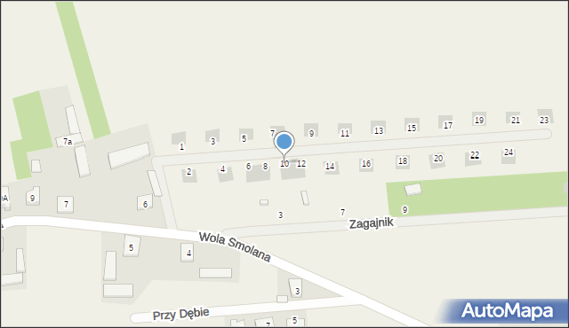 Wola Smolana, Polnych Maków, 10, mapa Wola Smolana