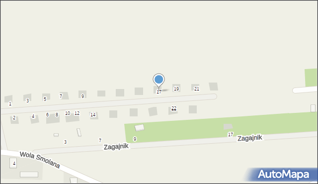 Wola Smolana, Polnych Maków, 17, mapa Wola Smolana
