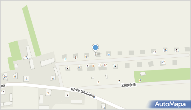 Wola Smolana, Polnych Maków, 7, mapa Wola Smolana