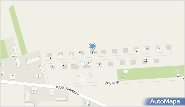 Wola Smolana, Polnych Maków, 9, mapa Wola Smolana