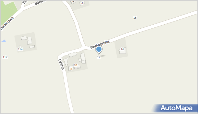 Wola Więcławska, Podworska, 12, mapa Wola Więcławska