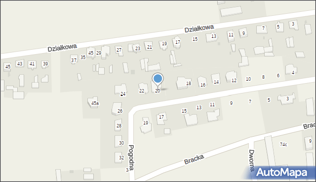 Wola Zambrowska, Pogodna, 20, mapa Wola Zambrowska