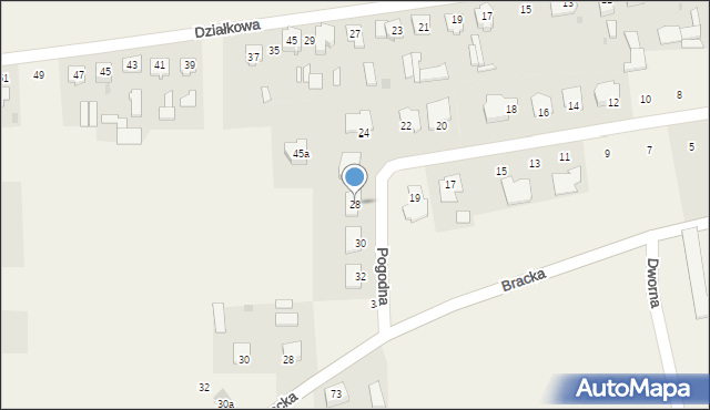 Wola Zambrowska, Pogodna, 28, mapa Wola Zambrowska