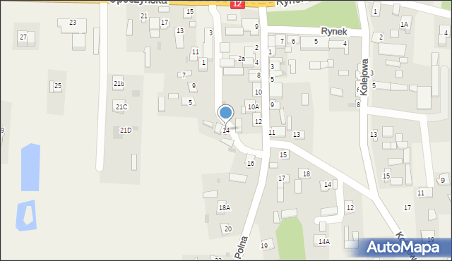 Wolanów, Polna, 14, mapa Wolanów