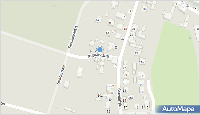 Wolin, Poprzeczna, 1, mapa Wolin