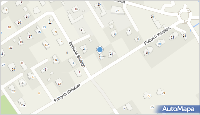 Wólka Kozodawska, Polnych Kwiatów, 2, mapa Wólka Kozodawska