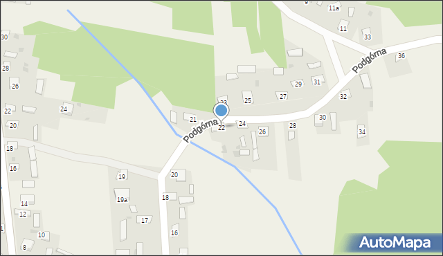 Wólka Zychowa, Podgórna, 22, mapa Wólka Zychowa