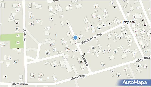 Wołomin, Podleśna, 1, mapa Wołomin