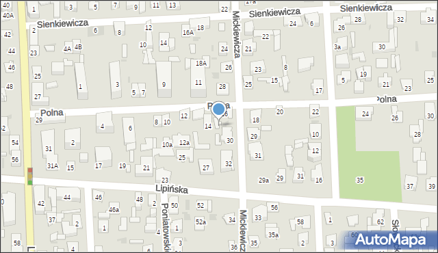 Wołomin, Polna, 16a, mapa Wołomin