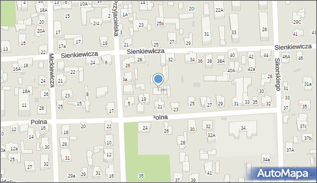 Wołomin, Polna, 21a, mapa Wołomin
