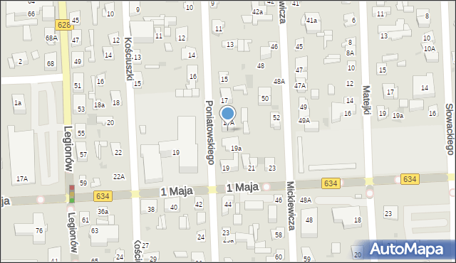 Wołomin, Poniatowskiego, 17B, mapa Wołomin