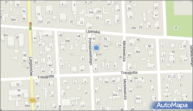 Wołomin, Poniatowskiego, 3, mapa Wołomin