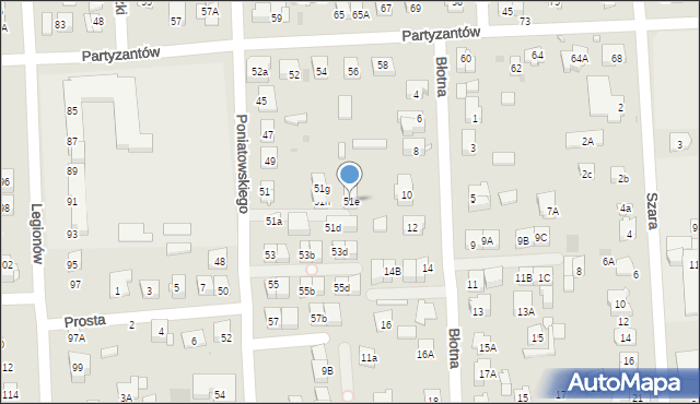 Wołomin, Poniatowskiego, 51e, mapa Wołomin