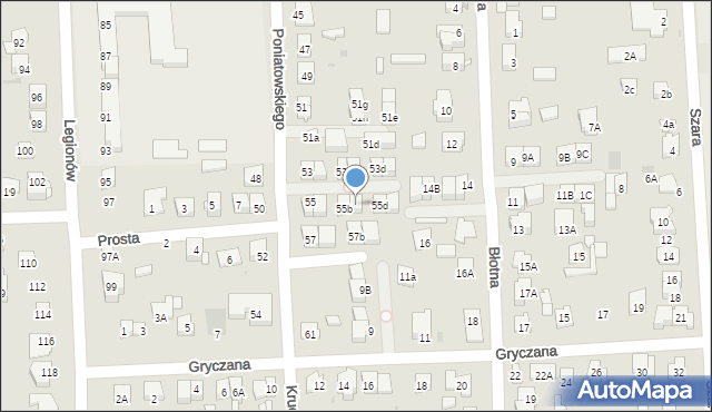 Wołomin, Poniatowskiego, 55c, mapa Wołomin