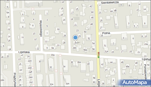 Wołomin, Powstańców, 27, mapa Wołomin