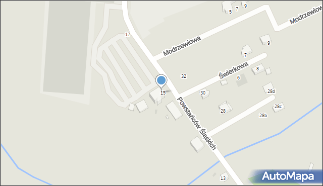 Wołów, Powstańców Śląskich, 15-17, mapa Wołów