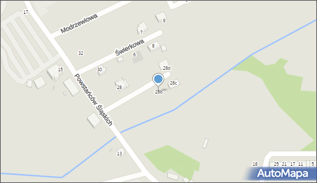 Wołów, Powstańców Śląskich, 28b, mapa Wołów