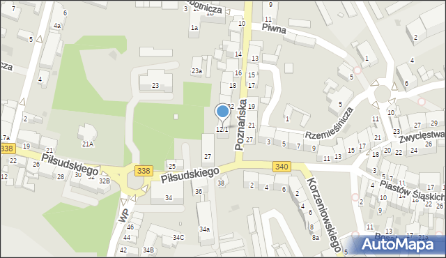 Wołów, Poznańska, 12/1, mapa Wołów