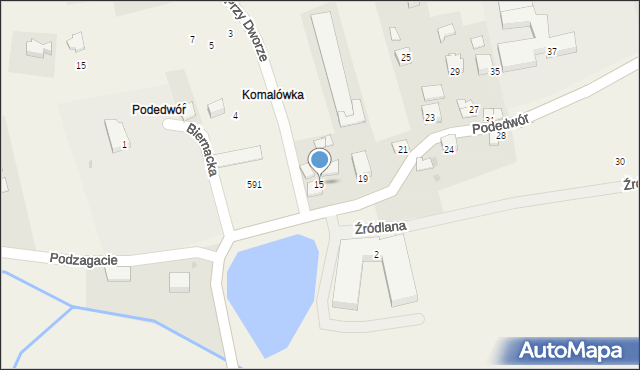 Wołowice, Podedwór, 15, mapa Wołowice