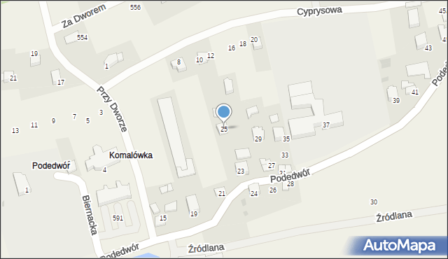 Wołowice, Podedwór, 25, mapa Wołowice