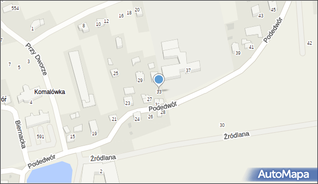 Wołowice, Podedwór, 33, mapa Wołowice