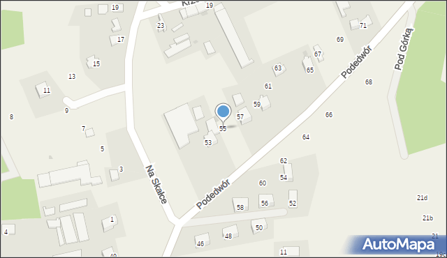 Wołowice, Podedwór, 55, mapa Wołowice