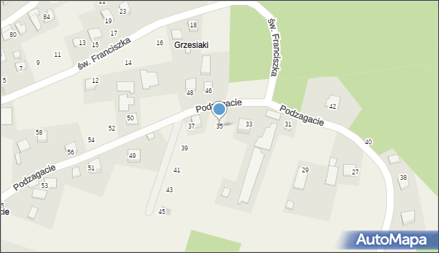 Wołowice, Podzagacie, 35, mapa Wołowice