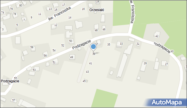 Wołowice, Podzagacie, 39, mapa Wołowice