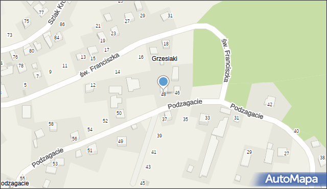 Wołowice, Podzagacie, 48, mapa Wołowice