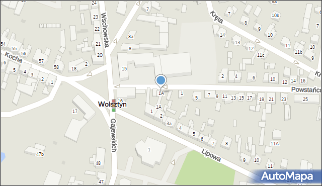 Wolsztyn, Powstańców Wielkopolskich, 1A, mapa Wolsztyn