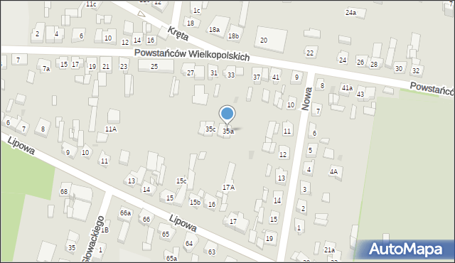 Wolsztyn, Powstańców Wielkopolskich, 35a, mapa Wolsztyn