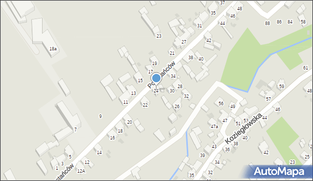 Woźniki, Powstańców, 24, mapa Woźniki