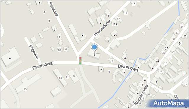 Woźniki, Powstańców, 6, mapa Woźniki