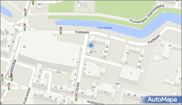 Wrocław, Podwale, 45, mapa Wrocławia