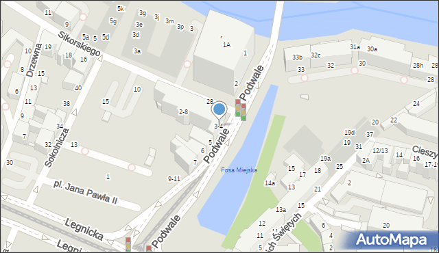 Wrocław, Podwale, 3-4, mapa Wrocławia