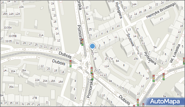 Wrocław, Pomorska, 21, mapa Wrocławia