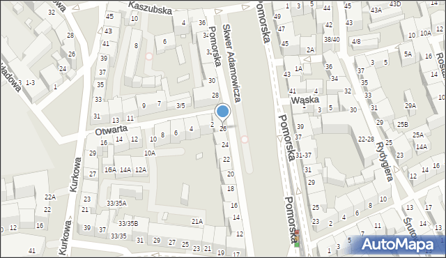 Wrocław, Pomorska, 26, mapa Wrocławia